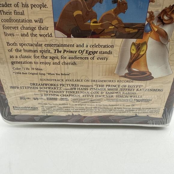 The Prince of Egypt (VHS, 1999 Clamshell) W/ Bean Bag Camel Toy Brand New Sealed - Picture 8 of 12
